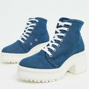 ASOS design reflect heeled canvas boots